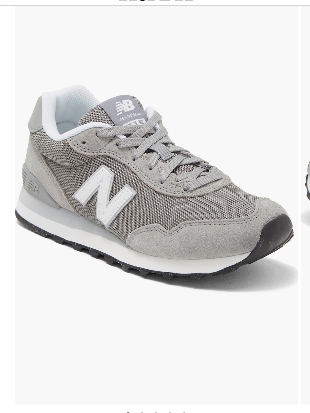 New Balance 515 Gray Mesh & Suede Runner with White Logo